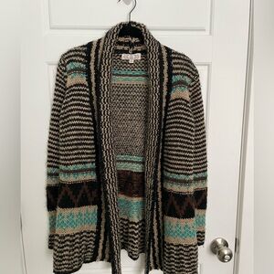 Pink Rose Boho Southwestern Aztec Cardigan